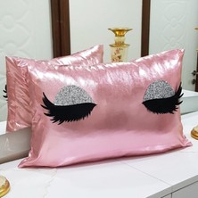 Körfez Kırlent Lame Kumaş Kirpik Kırlent Kılıfı 35 x 55 Cm