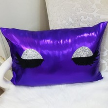 Körfez Kırlent Lame Kumaş Kirpik Kırlent Kılıfı 35 x 55 Cm