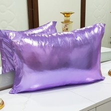Körfez Kırlent Lame Kumaş Kırlent Kılıfı Lila 35 x 55 Cm