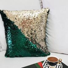 Körfez Kırlent Pul Payetli Kırlent Kılıfı Çift Renkli