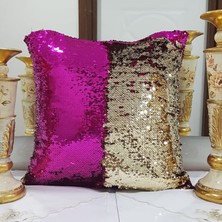 Körfez Kırlent Pul Payetli Kırlent Kılıfı Çift Renkli