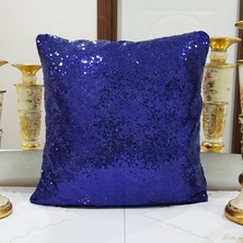 Körfez Kırlent Pul Payetli Kırlent Kılıfı Mavi