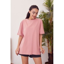Lime Moda Basic T-Shirt-Gül Kurusu