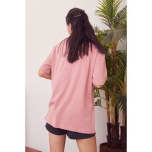 Lime Moda Basic T-Shirt-Gül Kurusu