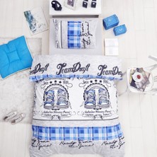 Altınbaşak Molly 160X220 cm Ranforce Nevresim Takımı (50X70cm) Kutulu-Mavi