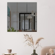 Decorita Ayna | Füme Ayna | Tasarım Kanallı - Kare Ayna | 60cm x 60cm