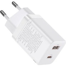 Baseus Super Si Pro 30W Hızlı Şarj Type-C + USB Adaptör