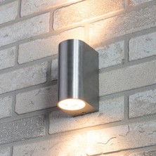 Full Reyon Gün Işığı Ledli Nikel Kaplama Plastik Kasa Çift Yönlü Dekoratif Iç ve Dış Mekan  Duvar Aplik