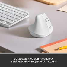 Logitech Lift Sessiz Kablosuz Ergonomik Dikey Mouse - Beyaz