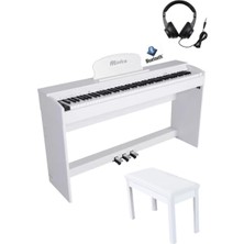 Midex PLX-140WH Profesyonel Dijital Piyano Tuş Hassasiyetli 88 Tuş (Kulaklık ve Tabure)