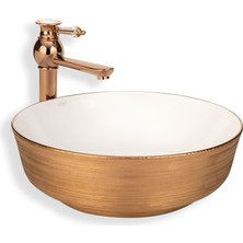 Lena Tezgah Üstü Lavabo Rose&beyaz  E-5004R