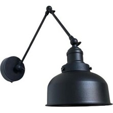 Dylight Retro Metal Dekoratif Akrobatik Rustik Siyah Mafsallı Duvar Aplik