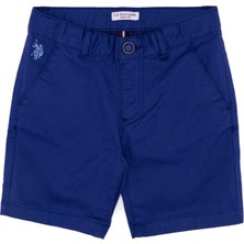 U.S. Polo Assn. Mavi Dokuma Şort Erkek Çocuk İçin Rahat Kesim Yazlık Tasarım 50246276-VR212