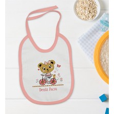 Bk Kids Kişiye Özel Pembe Bebek Mama Önlüğü - Model 137