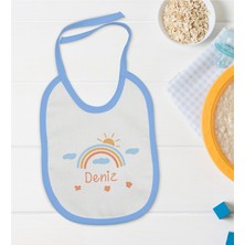 Bk Kids Kişiye Özel Mavi Bebek Mama Önlüğü - Model 169