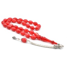 Murty99 Tilki Kuyruğu Kamçılı Beyzi Kesim Hareli Kırmızı Sıkma Kehribar Tesbih 054