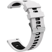 Dlrcase Huawei Watch Gt3 Pro 43MM Kordon Delikli Çift Renk Şık Tasarım Krd 55  Beyaz