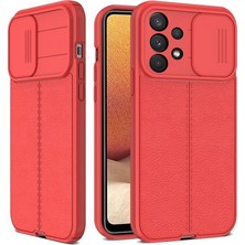 Case Street Casestreet Samsung Galaxy A23 Kılıf Kamera Sürgülü Deri Dokulu Mat Silikon Kırmızı