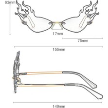 Malory Ateş Alev Güneş Gözlüğü Dalga Güneş Gözlükleri UV400 Çılgın Parti Gözlük Kırmızı (Yurt Dışından)