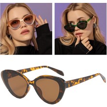 Malory Cat Eye Güneş Gözlüğü Kadın Gözlük Moda UV400 Vintage Style 80 70'lerin Leopard (Yurt Dışından)