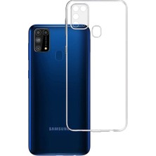 Bzontech Samsung M31 Kılıf Şeffaf Silikon Kamera Korumalı 3D