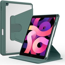 noktaks - Apple iPad Pro 10.5 (7.Nesil) - Tablet Kılıfı 360 full Korumalı Yatay Dikey Dönebilen Nayn Standlı Kılıf - Koyu Yeşil