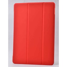 noktaks - Apple iPad 2 3 4 - Tablet Kılıfı Smart Cover Standlı 1-1 Kılıf - Kırmızı