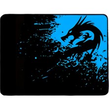 Oyuncu Mouse Pad  Rakoon Siyah Mavi Desenli  Oyuncu Mouse Pad 32X24 cm Kaymaz Dikişli 1 Kalite