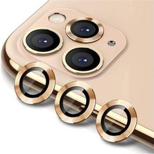 Bzontech Apple iPhone 13 Pro Max Mercek Lens Kamera Koruyucu Gold