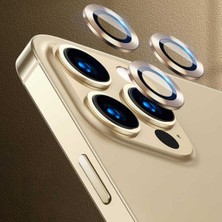 Bzontech Apple iPhone 13 Pro Max Mercek Lens Kamera Koruyucu Gold