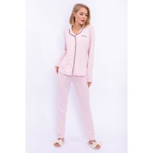 Pierre Cardin Toz Somon Kadın Gömlek Pijama Takımı