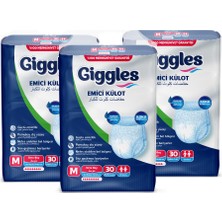 Giggles Yetişkin Emici Külot Medium 30'lu 3 Paket 90 Adet