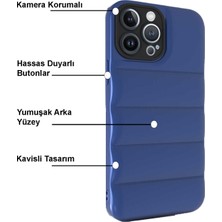 Kzy Apple iPhone 13 Pro Max Kapak Kamera Korumalı Puf Silikon Kılıf - Siyah