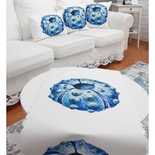 Körfez Kırlent Marin Desen Kırlent Kılıfı Runner 3+1 Kombin Set