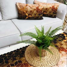 Körfez Kırlent Küpler Desen Kahve 3 Lü Kombin Set