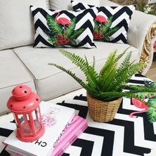 Körfez Kırlent Tropikal Zigzag Desen 3 Lü Kombin Set