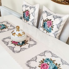 Körfez Kırlent Çiçekli Desen Baskılı 3 Lü Kombin Set