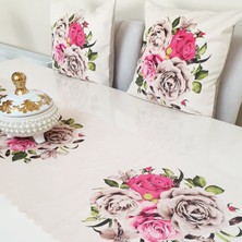 Körfez Kırlent Çiçekli Desen Baskılı 3 Lü Kombin Set