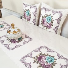 Körfez Kırlent Çiçekli Desen Baskılı 3 Lü Kombin Set