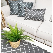 Körfez Kırlent Trend Fas Kapısı Gri 4 Lü Kombin Set