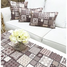 Körfez Kırlent Çini Motif Baskılı 4 Lü Kombin Set