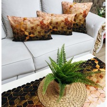 Körfez Kırlent Trend Küp Desen Baskılı 4 Lü Kombin Set