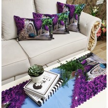 Körfez Kırlent Alaçatı Desen Baskı 4 Lü Kombin Set