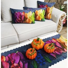 Körfez Kırlent Trend Desen Renkli 4 Lü Kombin Set