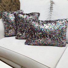 Körfez Kırlent Pul Payetli Kırlent Kılıfı 3lü Kombin Set