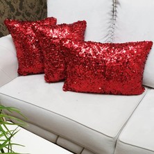 Körfez Kırlent Pul Payetli Kırlent Kılıfı 3lü Kombin Set