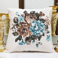 Körfez Kırlent Çiçek Bahçesi Baskılı Kırlent Kılıfı 43X43CM