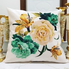 Körfez Kırlent Çiçek Bahçesi Baskılı Kırlent Kılıfı 43X43CM