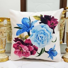 Körfez Kırlent Çiçek Bahçesi Baskılı Kırlent Kılıfı 43X43CM