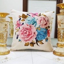 Körfez Kırlent Çiçek Bahçesi Baskılı Kırlent Kılıfı 43X43CM